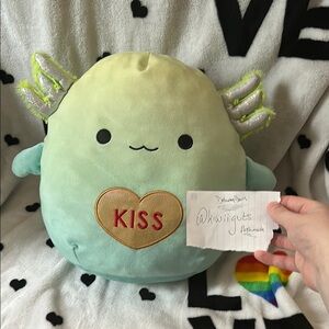 Green and Blue Axolotl Squishmallow